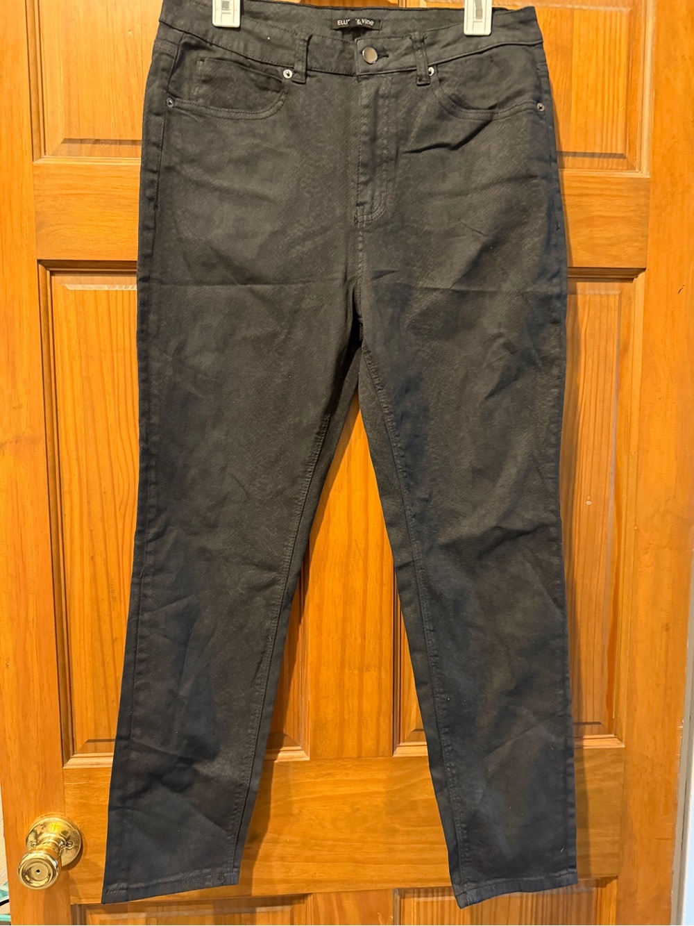 Sz 12 Elliott & Vine Black reptile print pants or jeans